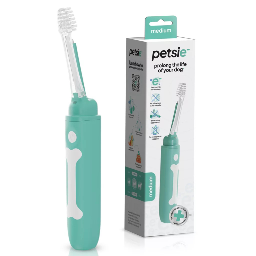 Petsie Revolutionary Dog Toothbrush (No Vibrations, Silent Teeth Cleaning & No Toothpaste Needed)