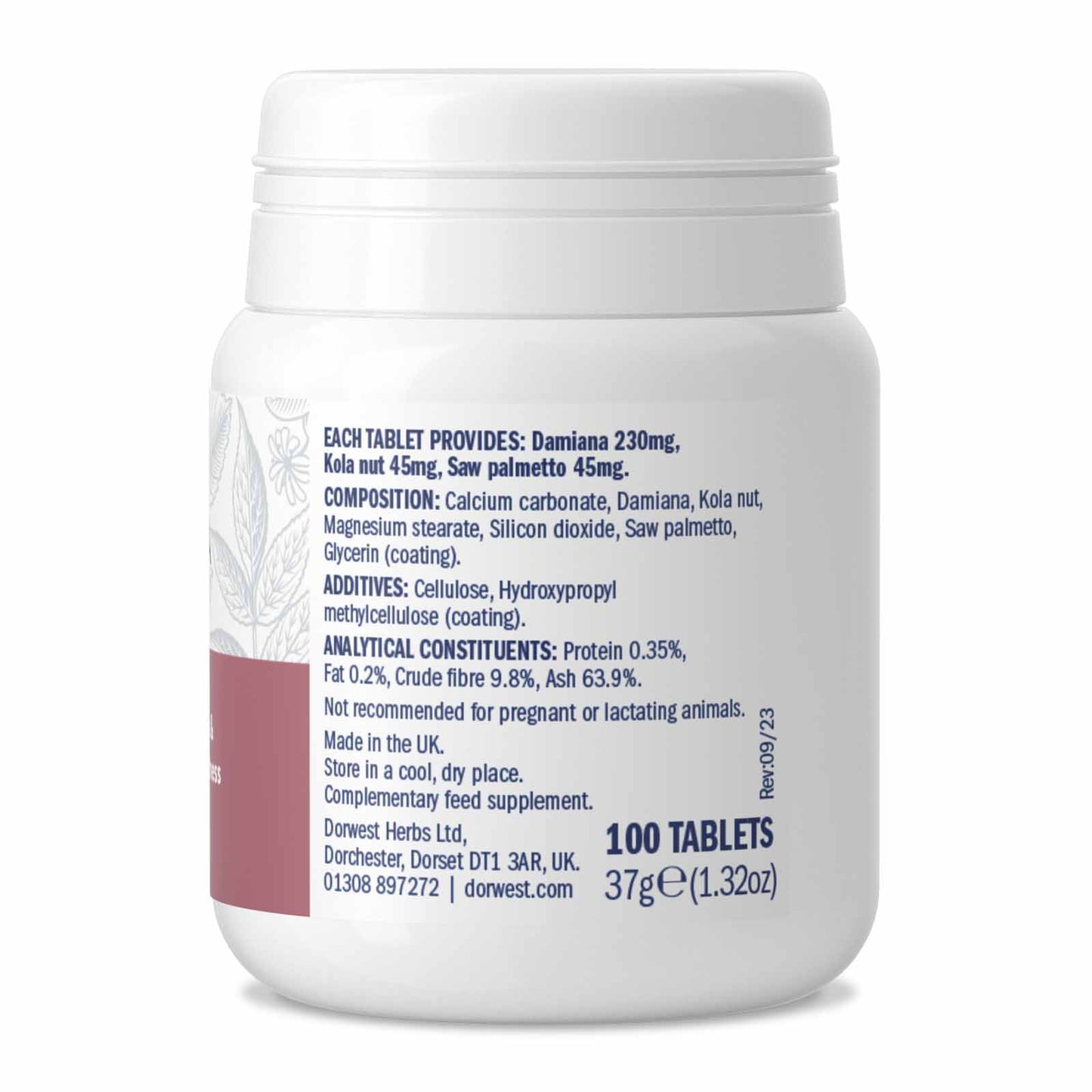 Dorwest Damiana & Kola Tablets For Dogs And Cats (For Alterness, Vitality & Stamina)