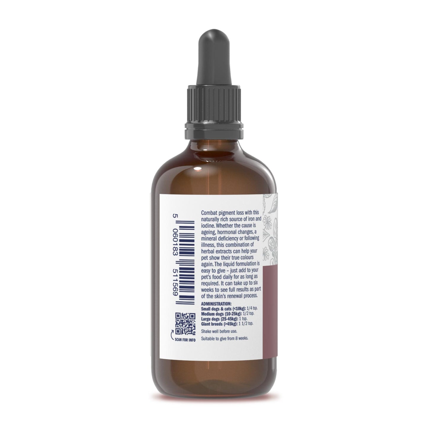 Dorwest Elderberry & Nettle Extract For Dogs And Cats (Improve Skin & Coat Pigmentation)