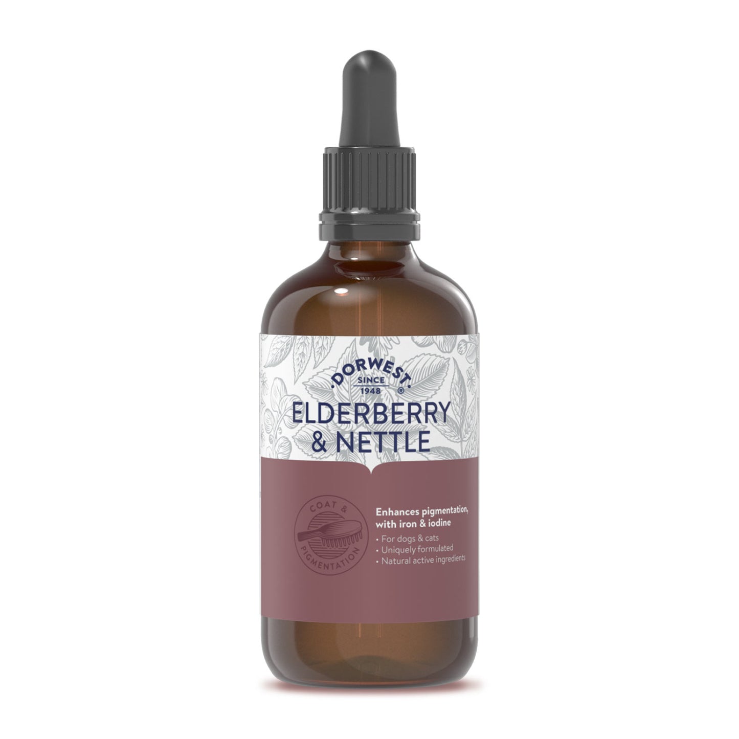 Dorwest Elderberry & Nettle Extract For Dogs And Cats (Improve Skin & Coat Pigmentation)