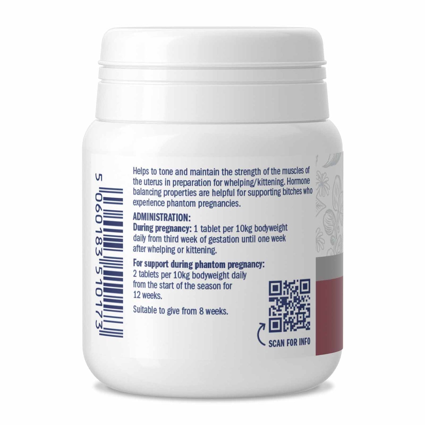 Dorwest Raspberry Leaf Tablets For Dogs And Cats (For Phantom Pregnancy)