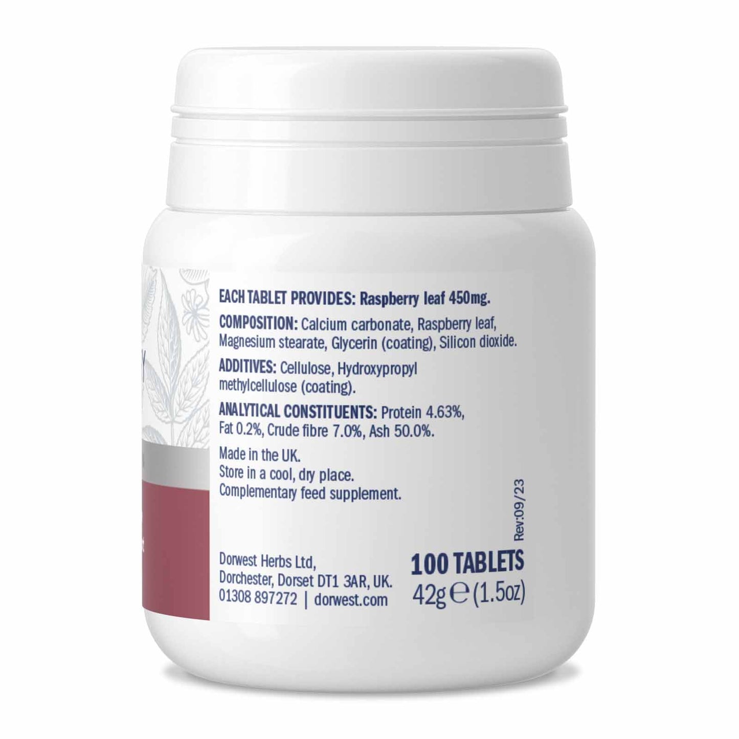 Dorwest Raspberry Leaf Tablets For Dogs And Cats (For Phantom Pregnancy)