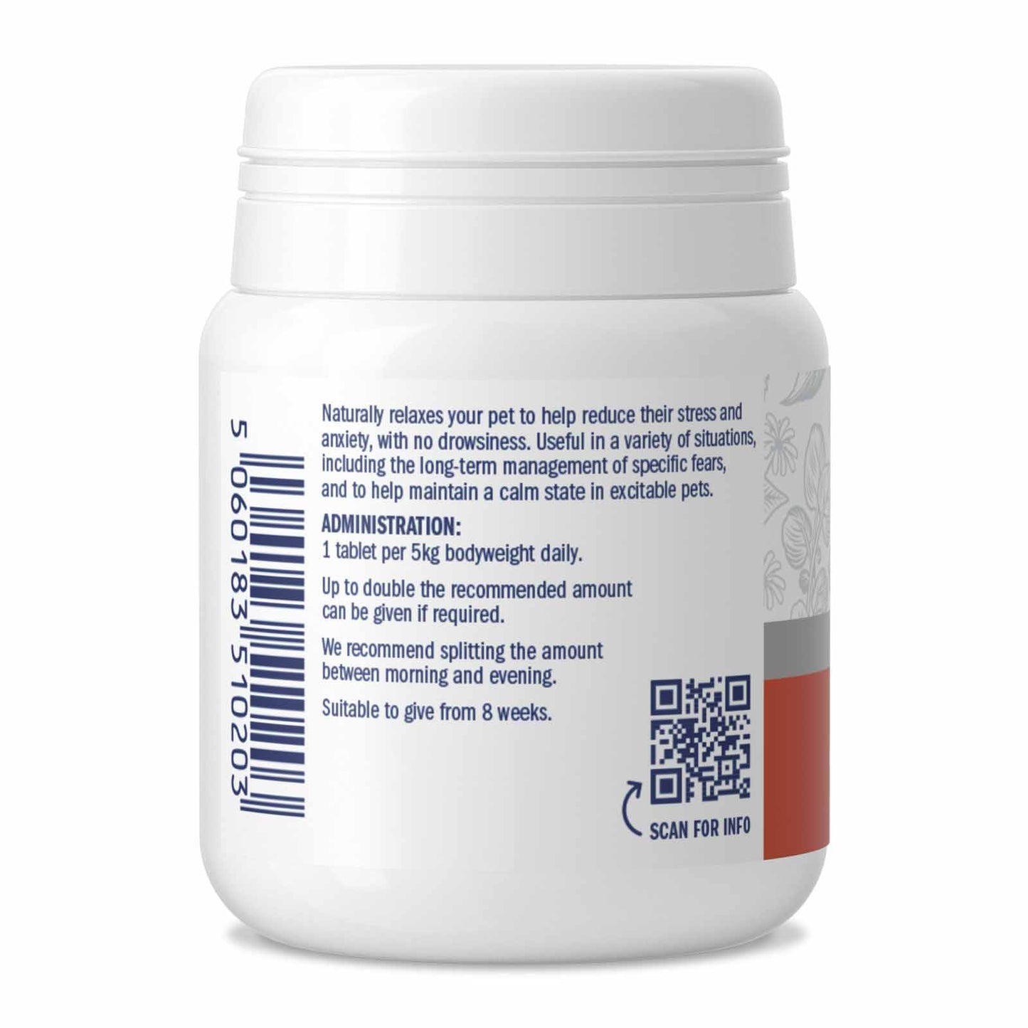 Dorwest Scullcap & Valerian Tablets For Dogs And Cats (For Stress & Anxiety)