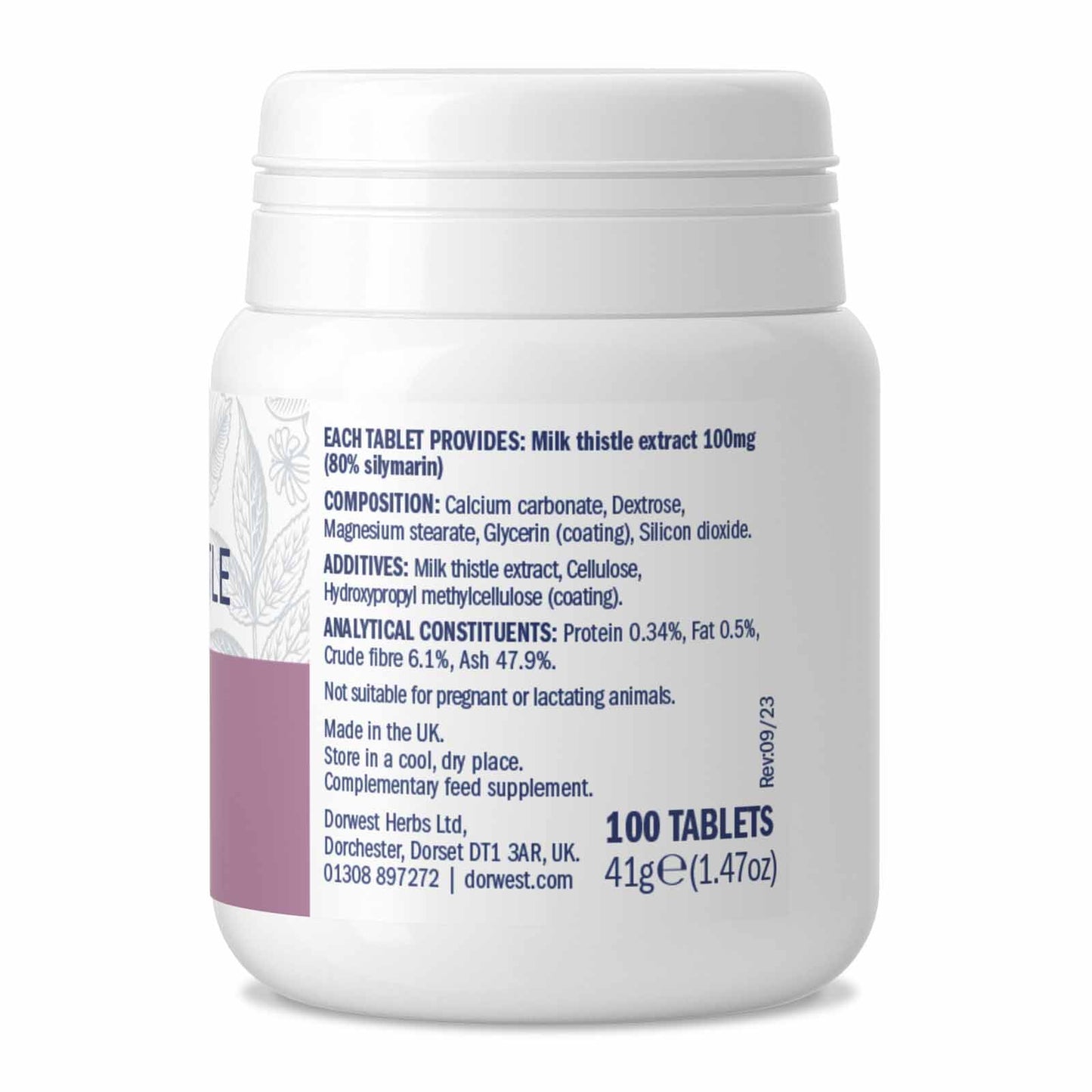 Dorwest Milk Thistle Tablets For Dogs And Cats (Liver Care)