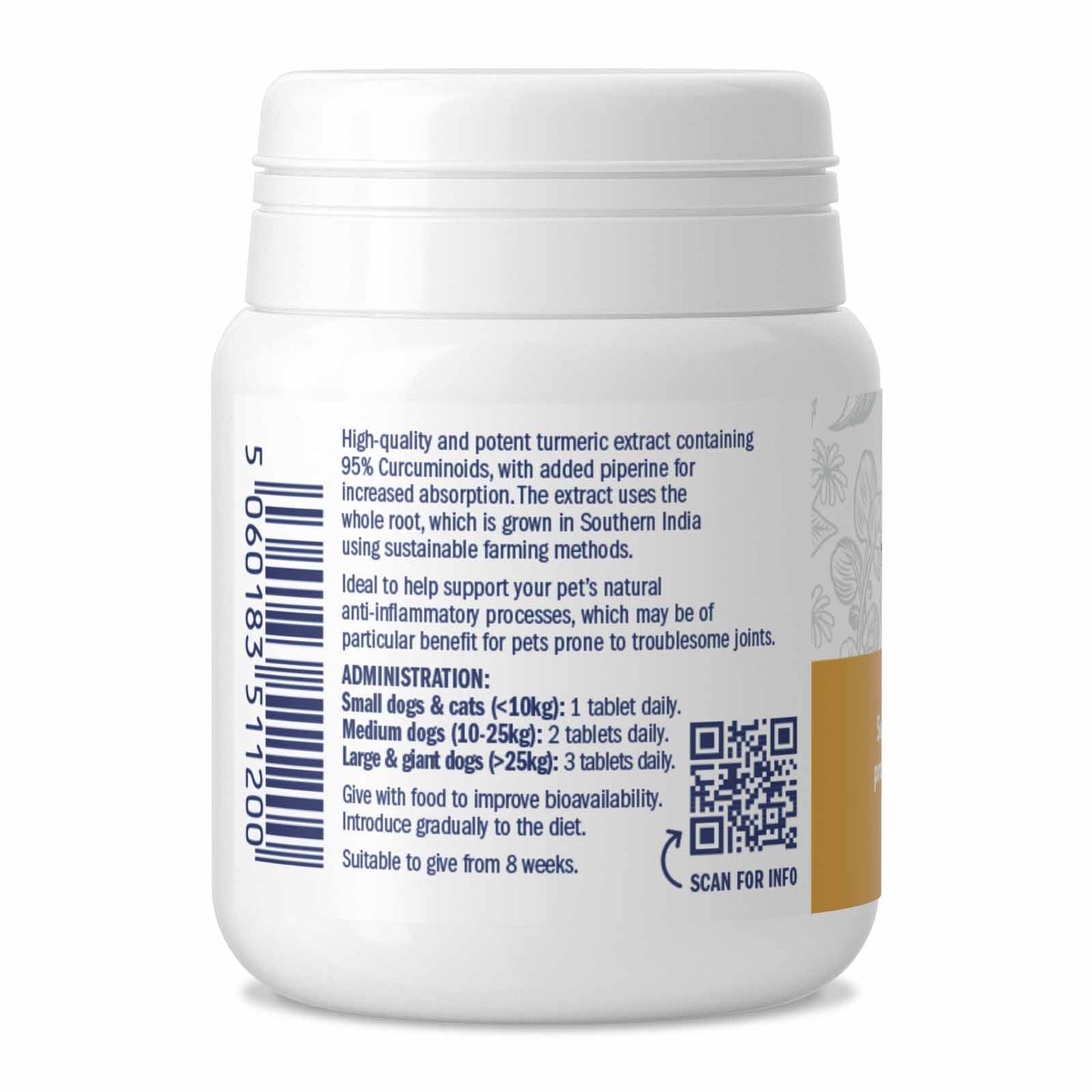 Dorwest Turmeric Tablets With Bioperine® For Dogs And Cats (Anti-Inflammatory)