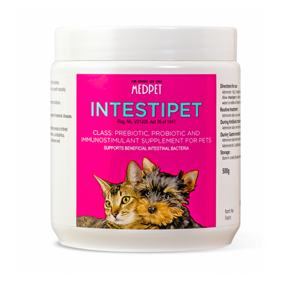 Intestipet 500g Powder For Dogs & Cats (Prebiotic, Probiotic & Immune Stimulant)
