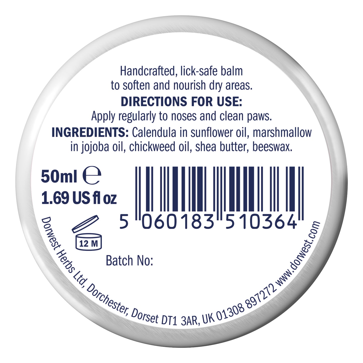 Dorwest Paw & Nose Balm 50ml (Moisturise & Nourish Cracked Pads & Crusty Noses)