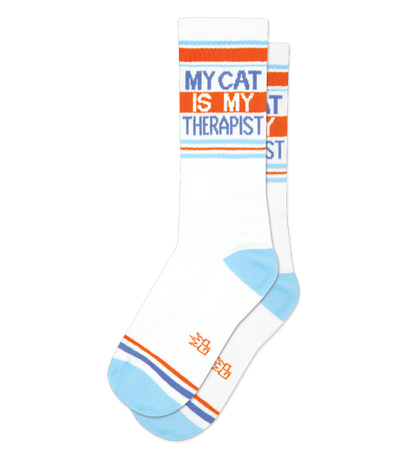 Gumball Poodle My Cat Is My Therapist Gym Crew Socks