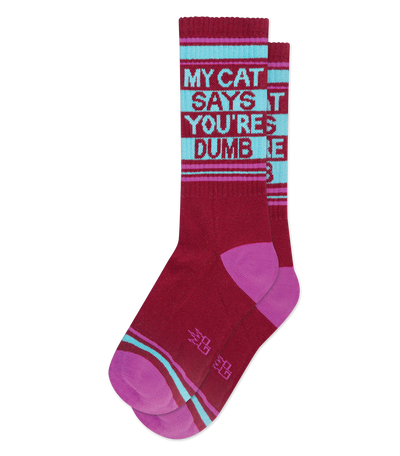 Gumball Poodle My Cat Says You're Dumb Gym Crew Socks