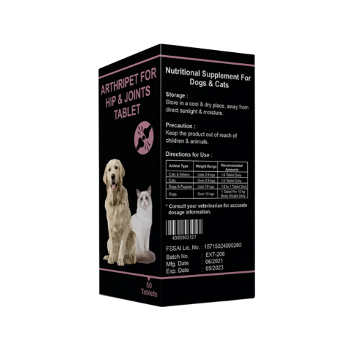 Arthripet For Hip & Joints for Dogs & Cats 50 Tablets
